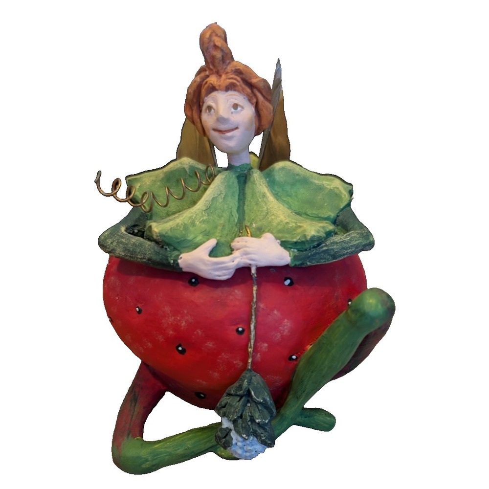 VINTAGE Dept 56 - Tutti Frutti Strawberry Fairy Trinket Box